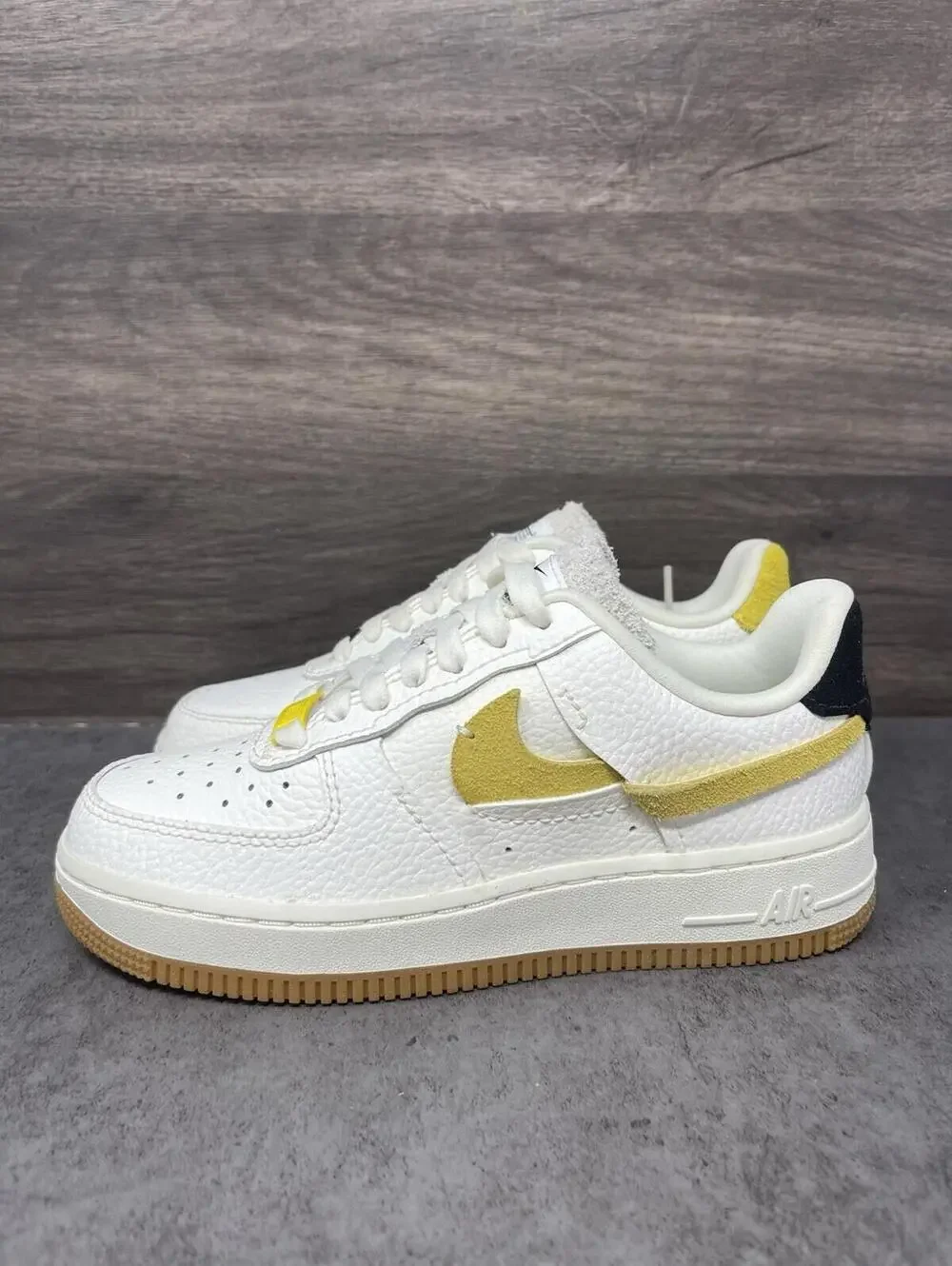 Nike Air Force 1 LXX Vandalized Shoes Womens Size 5 White Yellow BV0740-101